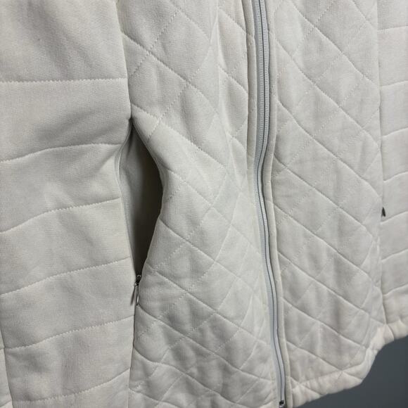 The North Face Jacket Caroluna Medium Gray Quilted Fleece Button Neck Pockets - Picture 4 of 14